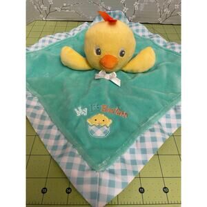 Magic Years Lovey “My First Easter" Chick Duck Rattle Security Blanket Green